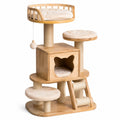 Árbol para gatos de bambú con felpa y sisal, 122 cm