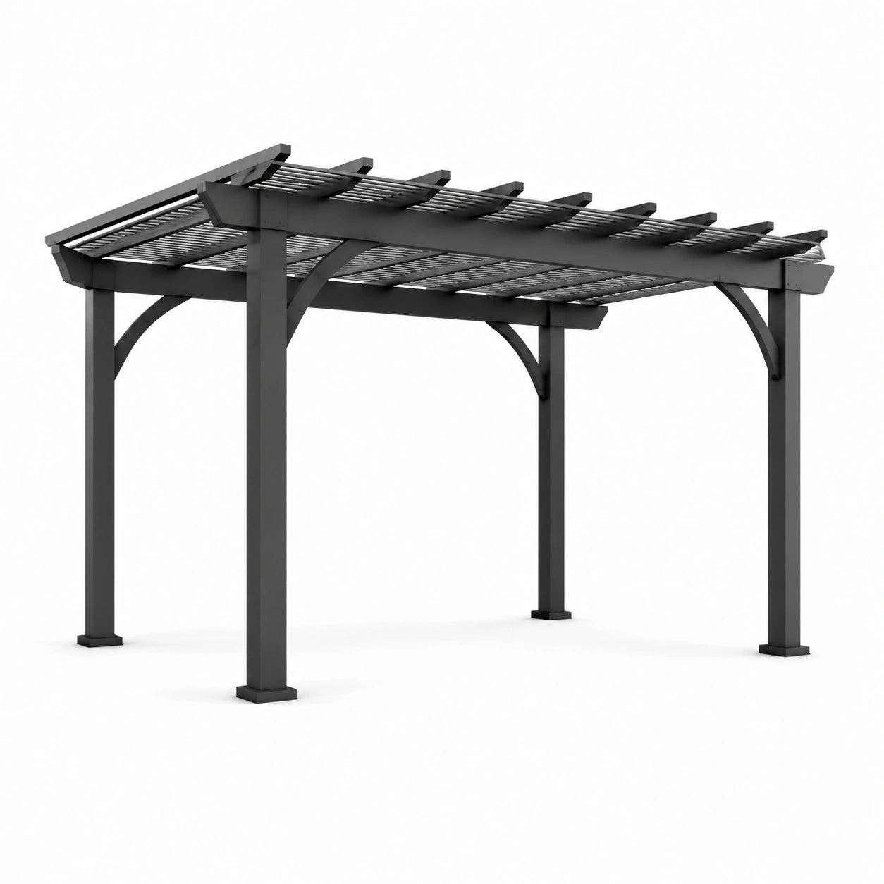 Pérgola de metal gris para exteriores 3m x 4m