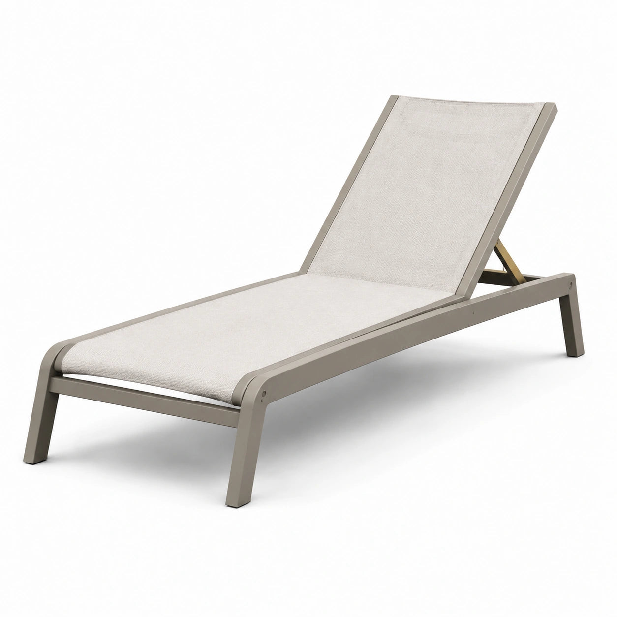 Tumbona de aluminio con tela de poliéster beige 195x65 cm