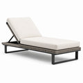 Tumbona de metal y cojines de tela beige 200x70x35 cm