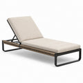 Tumbona de aluminio y cuerda sintética ajustable beige 200x70x35 cm