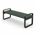 Banco de aluminio verde 180 cm con patas de acero