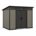 Cobertizo de jardín de resina y metal 185x152x226 cm gris y negro