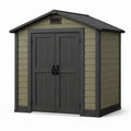 Cobertizo de jardín de polipropileno gris y verde con doble puerta 185x152x226 cm